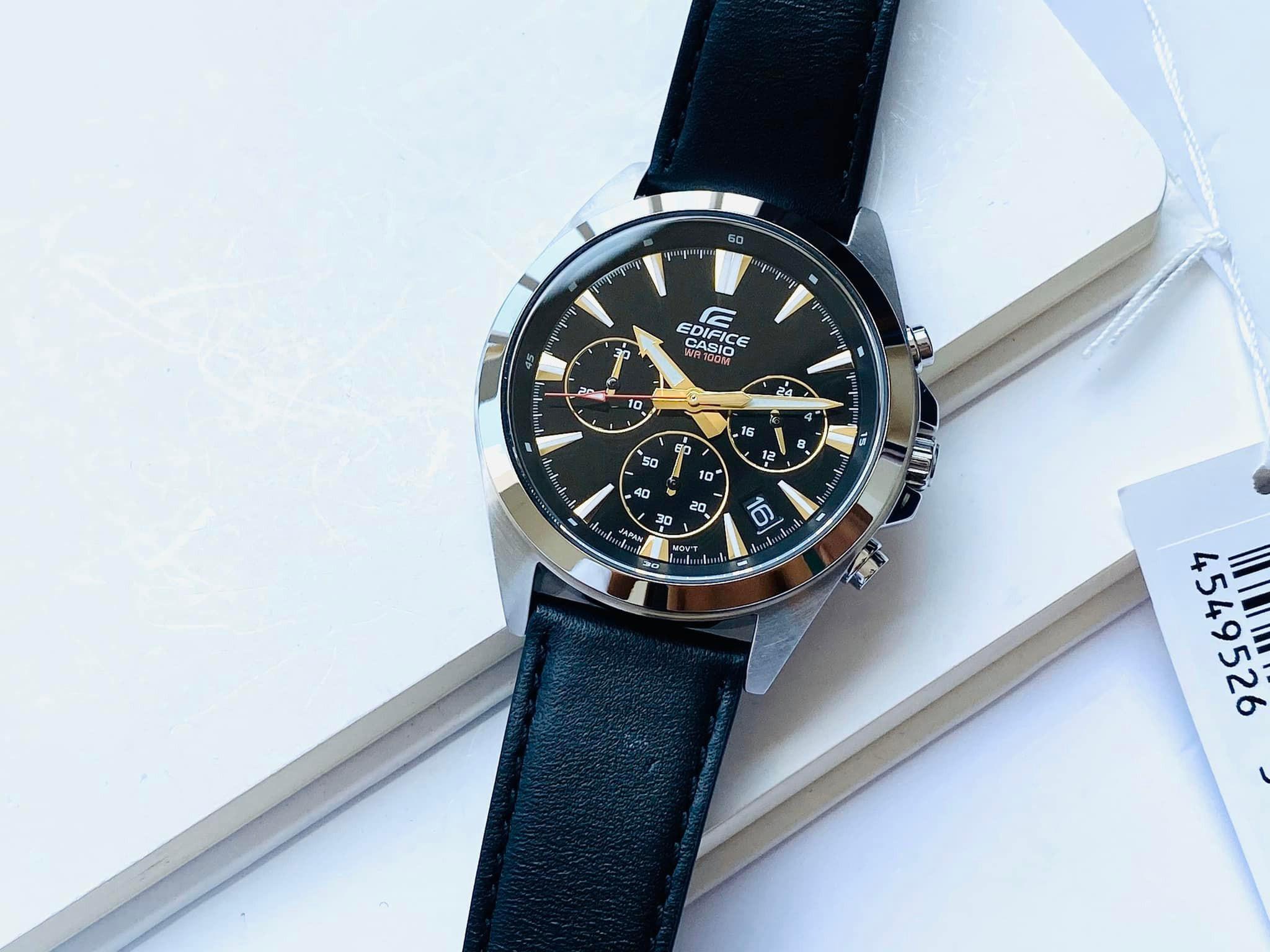 Casio Casio Edifice EFV-630L-1AVUDF (EFV-630L-1A) мужские часы черный циферблат на запястье