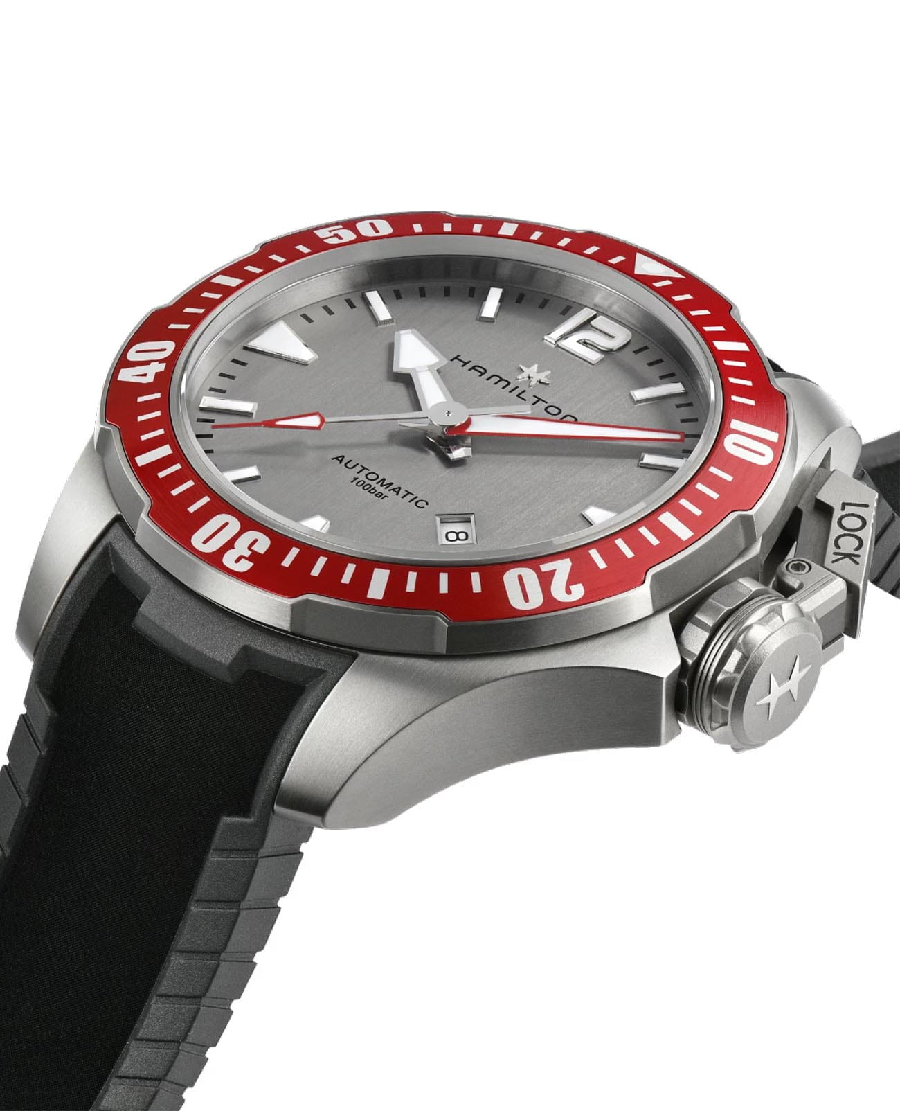 Hamilton Hamilton Khaki Navy Frogman Titanium Auto H77805380 , наручные мужские часы фото под углом