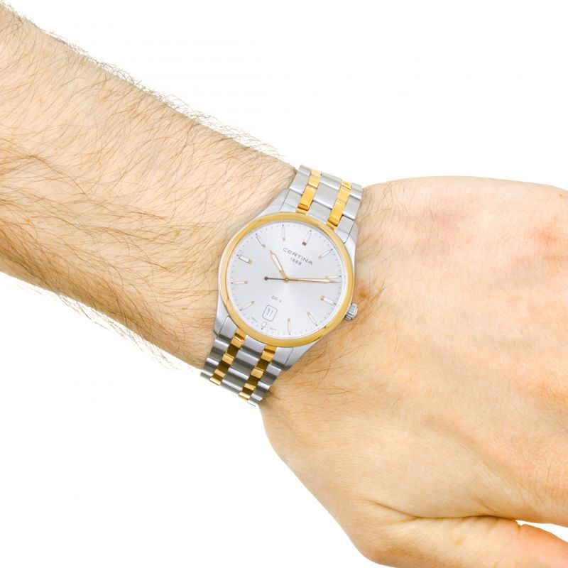 Certina Certina DS-4 C022.410.22.031.00 кварцевые мужские часы часы крупный план серебристый циферблата