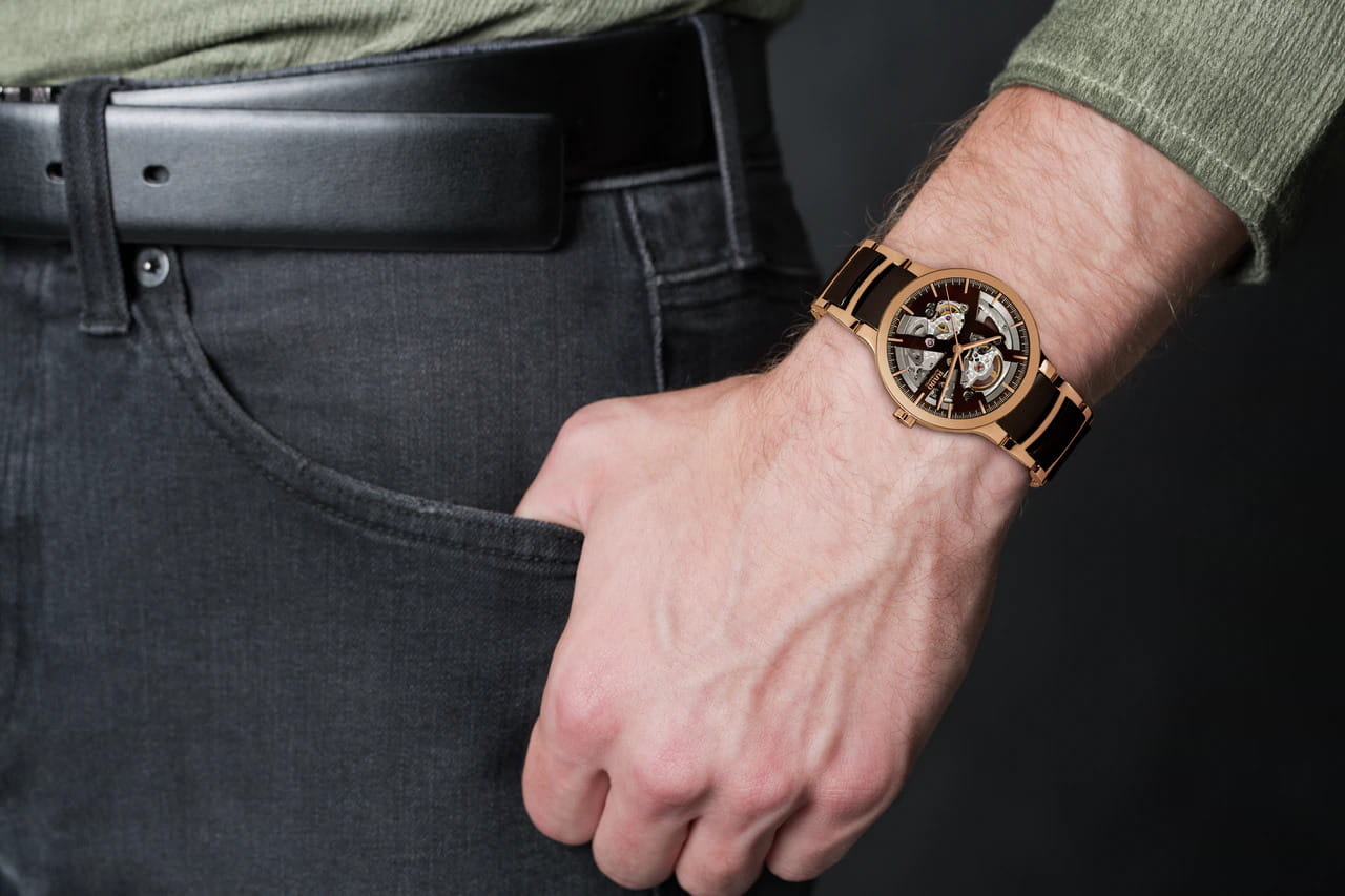 Rado Rado Centrix Automatic Open Heart R30181312 мужские часы коричневый циферблат на запястье