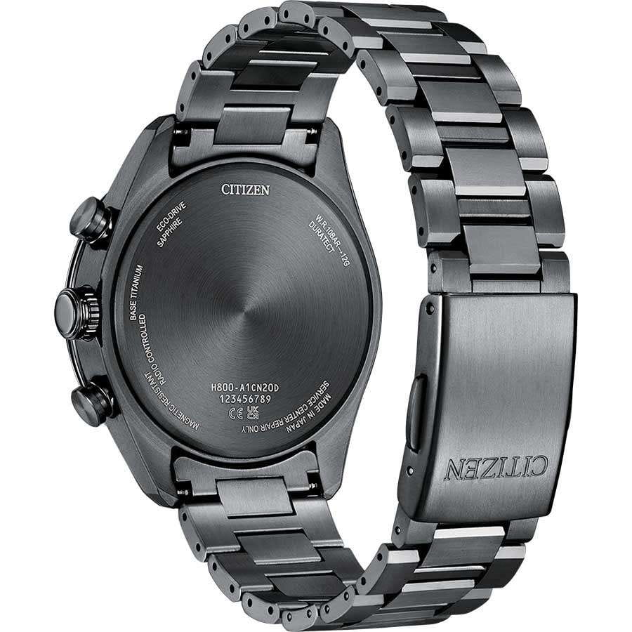 Citizen Citizen Attesa AT8286-65E,  япония мужские часы на браслете титановый c dlc покрытием боковой вид