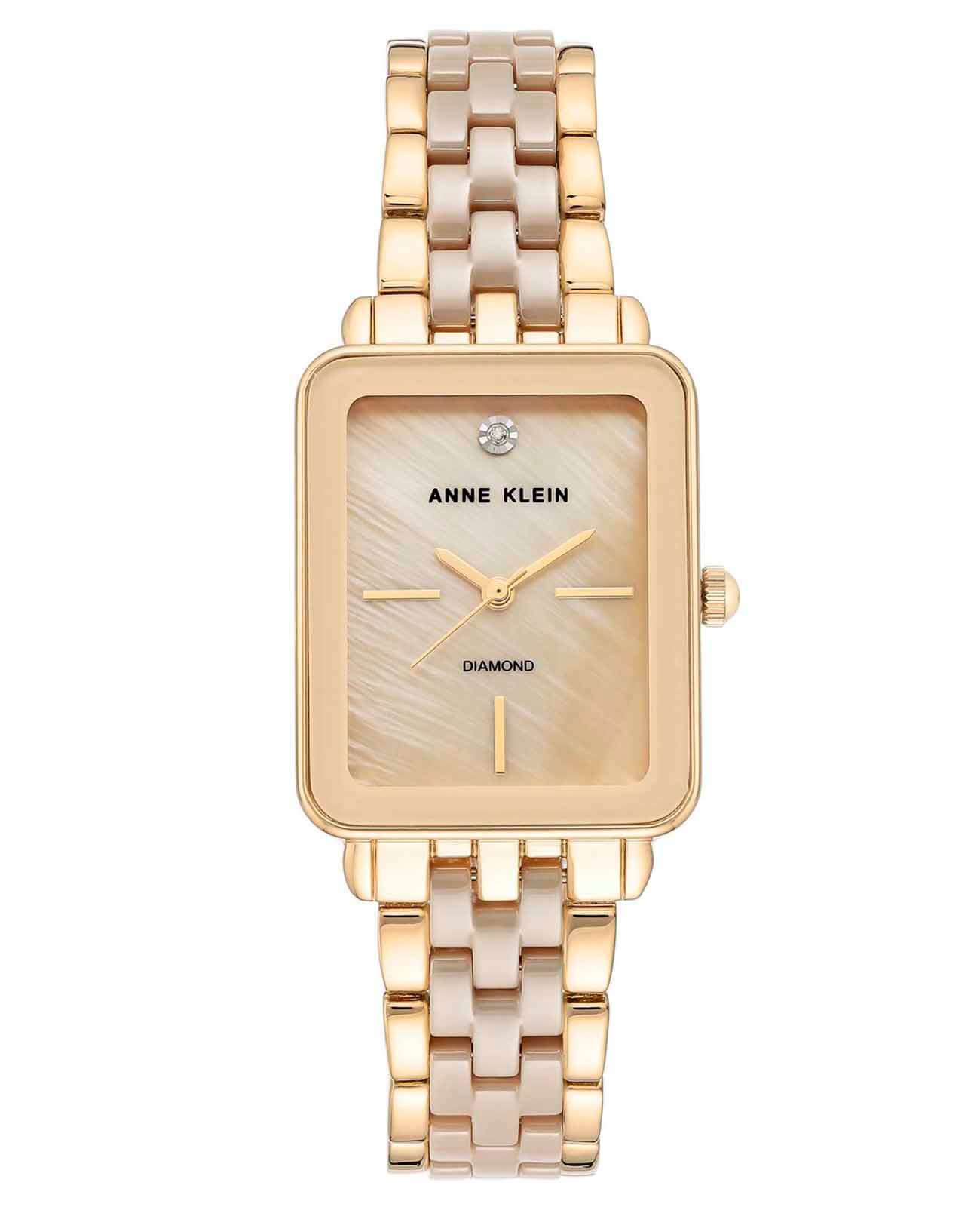 Anne Klein Anne Klein Diamond  3668TNGB  3668TNGB кварцевые женские часы бежевый циферблат, браслет сталь c pvd покрытием — вид спереди