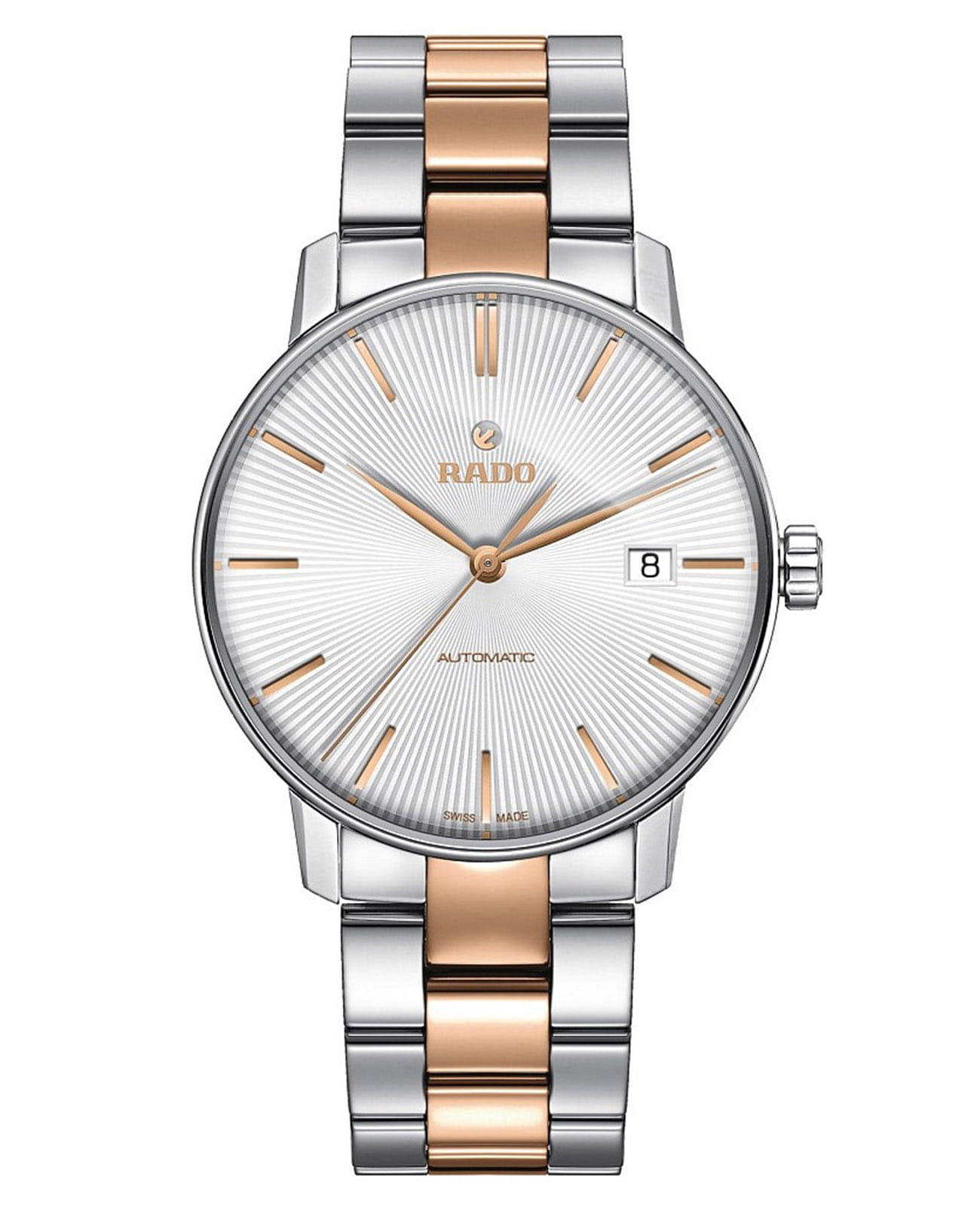 Rado Rado Coupole Classic Automatic R22860022 Classic R22860022 механические женские часы белый циферблат, браслет сталь + ceramos™ — вид спереди