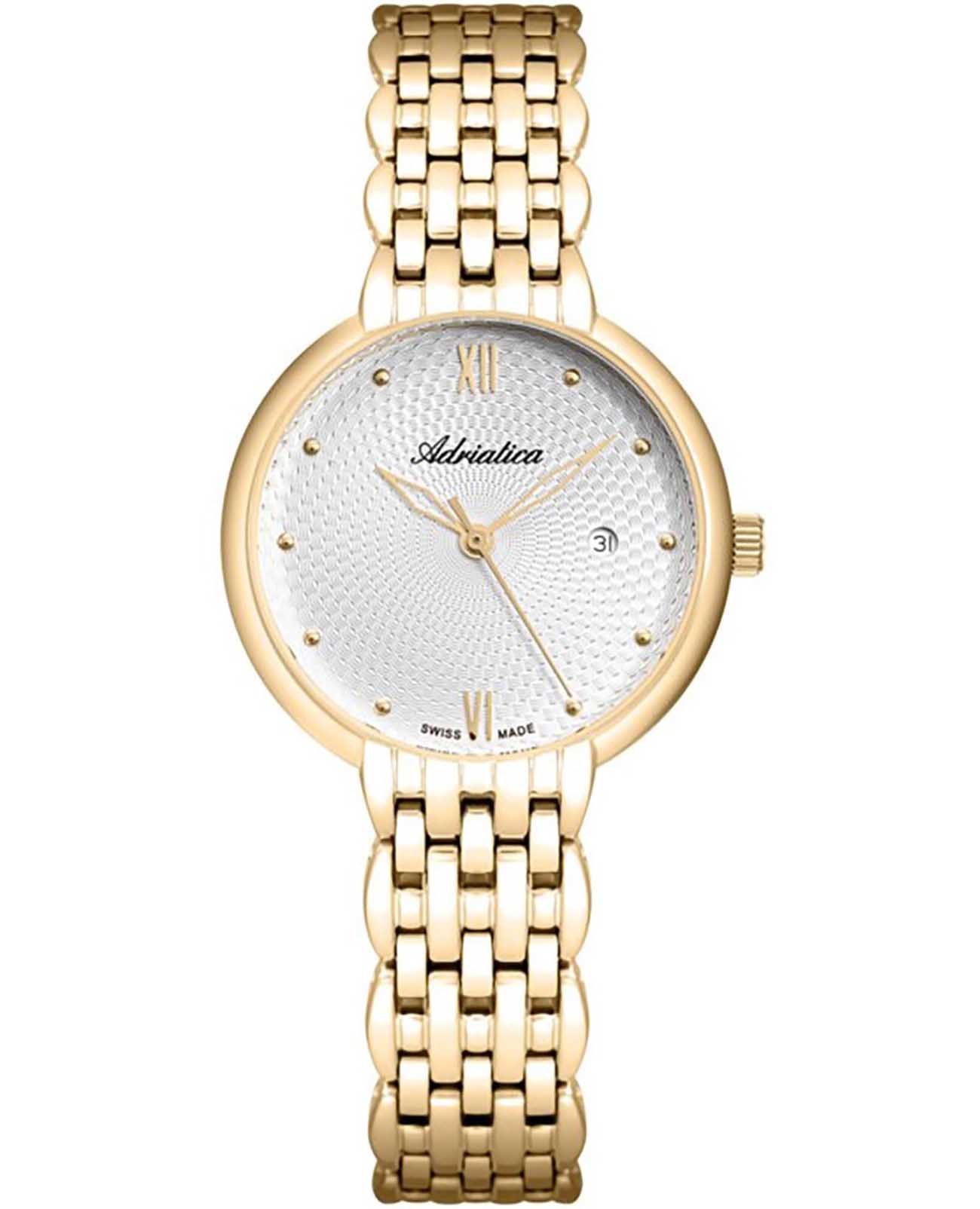 Adriatica Adriatica Essence A3792.1183Q  A3792.1183Q кварцевые женские часы серебристый циферблат, браслет нержавеющая сталь с pvd-покрытием — вид спереди