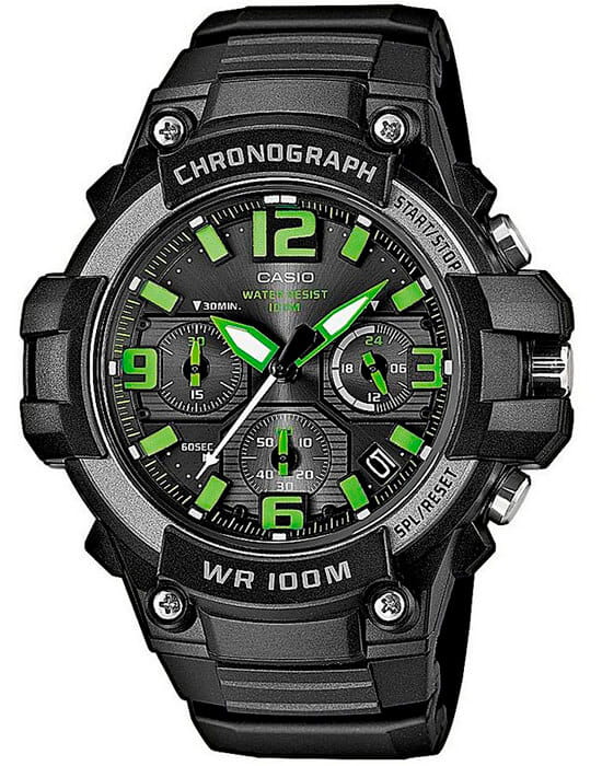 Casio Casio Collection MCW-100H-3A  MCW-100H-3A кварцевые мужские часы черный циферблат, браслет пластик — вид спереди