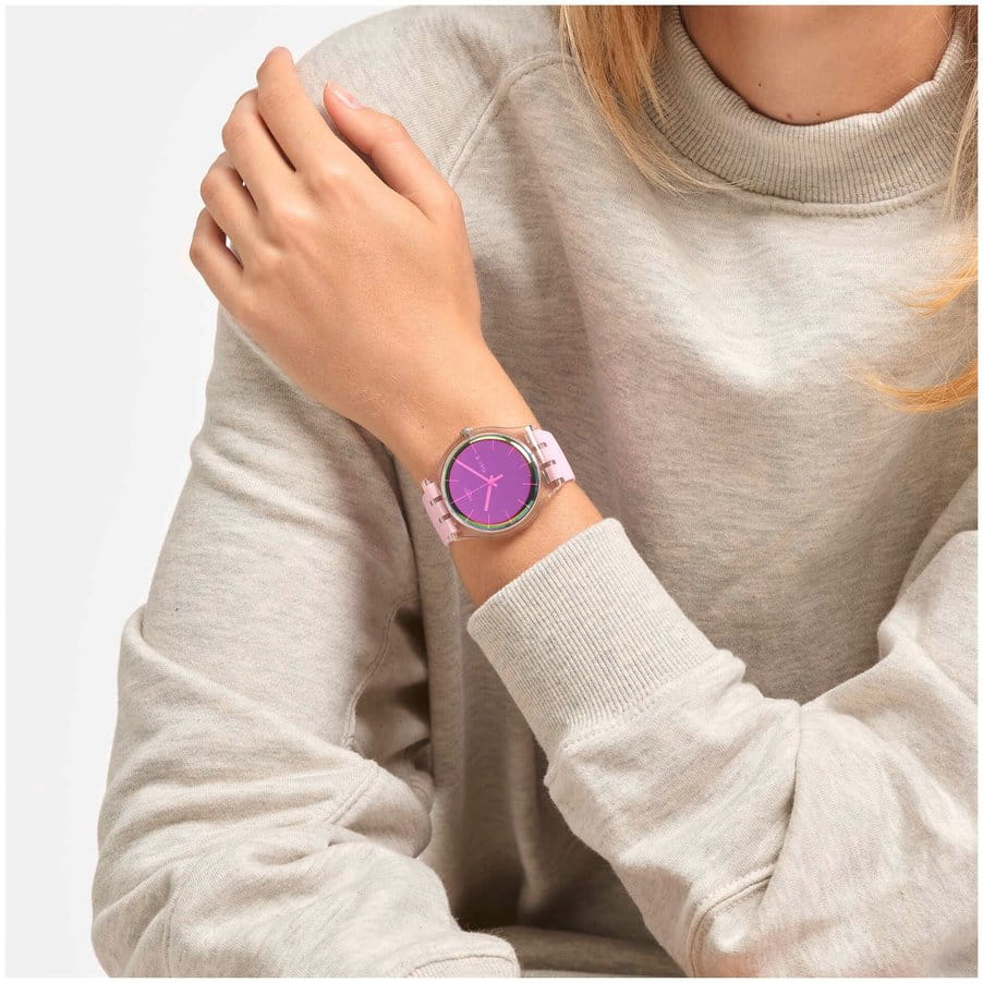 Swatch Swatch New Gent SUOK710 женские часы розовый циферблат на запястье